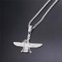 U7 Farvahar Pendant Chain Stainless/Black Gun/18K Gold Plated Symbol Iran Persian Gift Necklace, Customizable