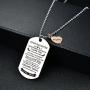 To my daughter from mom Stainless Steel Dog Tag Letters''To my daughter never forget how.love mom'' Pendant Necklace,Inspirational Gifts For daughter Jewelry