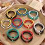 NC 2 Pcs Beads Bracelet for Men Women, A Pair of Teen Girls Friendship Relationship Bracelets for Couples Matching Gifts Matte Bead Stone Bracelets Jewelry