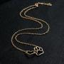MIXIA Cat Dog Puppy Paw Print Stamped Pet Memorial Pendant Necklace Love Heart Necklace Jewelry