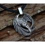 GuoShuang Norse Vikings OdinS Ravens Pendant Necklace Huginn And Muninn Jewelry