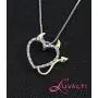 Luvalti Gorgeous Devil Heart Necklace - Pendant Necklace for Women, Heart with Devil Horns, Jewelry Necklaces, Lovely Charming Naughty Love Design, Haloween Gift, Free Premium Black Velvet Pouch Bag