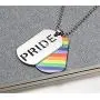 PAURO 2PCS Pride Rainbow Dog Tag LGBT Stainless Steel Jewelry - Gay and Lesbian Pride Pendant Necklace PAURO 2PCS Pride Rainbow Dog Tag LGBT Stainless Steel Jewelry - Gay and Lesbian Pride Pendant Necklace