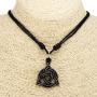 BlueRica Celtic Trinity Knot Triquetra Pendant on Adjustable Black Rope Cord Necklace