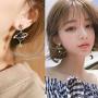 Moon And Star Earrings For Women Girls Sterling Silver Hypoallergenic Sensitive Ears Dangling Cubic Zirconia Dangle Stud Earrings Jackets Drop Asymmetry Long Gold/Black Boho S925 Kpop