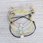Pura Vida Gold or Silver Daisy Bracelet - Waterproof, Artisan Handmade, Adjustable, Threaded, Fashion Jewelry for Girls/Women