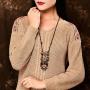 Handmade Jewelry Pendant Long Necklace Ethnic Jewelry for Women Bohemian Necklace for Women Jewelry Vintage Style Wood Pendant are Necklaces Ethnic Jewelry Long Necklace Bohemian Jewelry for Woman