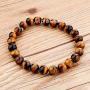 Art of Creation Tibetan Natural Tiger Eye Gemstone Mala Bracelet 8 mm Stretchy Chakra Stones Healing Crystal Quartz Success Money Prosperity Good Luck Bracelet Women Men Girls Gifts (Unisex)