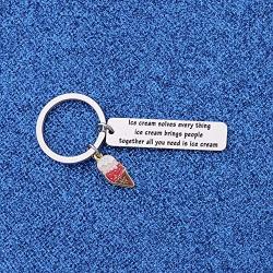 WUSUANED Ice Cream Keychain Ice Cream Solves Every Ice Cream Thing Bring People Together All You Need Is Ice Cream
