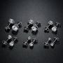 GEMSME 18K White Gold Plated Round Cubic Zirconia Stud Earrings Hypoallergenic Jewelry for Women Men