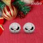 Jeulia 1.5 Carat Nightmare Earrings Jack Skellington Stud Earrings for Women Men Diamond 925 Sterling Silver Earrings Halloween Jewelry Romantic Jewelry Gift for Her Christmas Birthday Gift