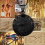 Hipunk Eye of Horus Necklace 316L Stainless Steel Egyptian Ancient Wedjat Eye of Ra Horus Symbol of Protection Mens Amulet Protective Coptic Jewelry SP0009