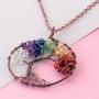 Luvalti Tree of Life - Gemstone Chakra Jewelry Colorful Bronze Chain Necklace