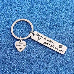 WUSUANED Gardener Keychain Crazy Plant Lady Cactus Jewelry Gift for Plant Lover Florist Farmer