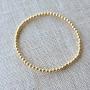 Anela 14kt Gold Filled Bracelet, 3mm Beads, Stretch and Stackable, Hand Made in USA
