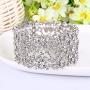 EVER FAITH Womens Austrian Crystal Bride Heart Art Deco Elastic Stretch Bracelet Clear