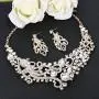 EVER FAITH Rhinestone Crystal Octopus Necklace Earrings Set