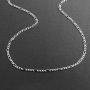 ARTURO ZETA 925 Solid Sterling Silver Figaro Link Chain Italian Necklace for Men