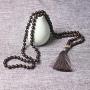 PNEIME Sandalwood Mala Beads 108 Necklace, Wood Mala Necklace, Hand Knotted Tibetan Wooden Prayer beads, Japa Mala Meditation Beads Yoga Necklace