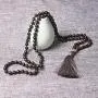 PNEIME Sandalwood Mala Beads 108 Necklace, Wood Mala Necklace, Hand Knotted Tibetan Wooden Prayer beads, Japa Mala Meditation Beads Yoga Necklace