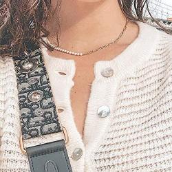 Cowlyn Paper Clip Necklace Pearl Vintage Chunky Link Chain 18K Gold Fashion Retro Charm Valentine Jewelry for Women