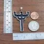 Heavy Metal Gothic Jewelry Devils tuning Pitch fork Pitchfork Trident Black Pewter Mens Pendant Necklace Money Lucky Charm Protection Amulet Safe Travel Talisman for men Silver Stainless steel Chain