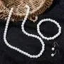 Faux Pearl Jewelry Set Simulated Pearl Necklace Bracelet Earrings for Women Girls Faux Pearl Jewelry Set Simulated Pearl Necklace Bracelet Earrings for Women Girls