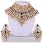 I Jewels Indian Wedding Traditional Gold Plated Kundan Ethnic Bridal Jewelry Set with Earrings, Nose Ring, Mathapatti & Haath Panja for Women