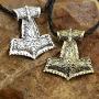 Viking Necklace Norse Amulet Mjolnir Pendant Leather Chain Thors Hammer Necklace Celtic Pagan Symbol Jewelry for Men Unisex