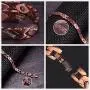 Copper Bracelet for Women Magnetic Arthritis Therapy Bracelets for Pain Crystal Link Chain Charm Jewelry Gift 3500 Gauss Magnets with Adjust Tool Copper Bracelet for Women Magnetic Arthritis Therapy Bracelets for Pain Crystal Link Chain Charm Jewelry Gift 3500 Gauss Magnets with Adjust Tool