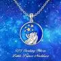 ROMANTIC WORK The Little Prince with Fox Necklace for Women Sterling Silver Animal Woodland Friend Pendant Chain Fox Jewelry Gift for Animal Lovers Teen Girls