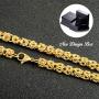 Jewelry Kingdom 1 Byzantine Chain Necklace or Bracelet for Men and Women, Thick of 8mm, Length of 7-30inches (Color of 14K Gold or Sterling Silver)