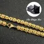 Jewelry Kingdom 1 Byzantine Chain Necklace or Bracelet for Men and Women, Thick of 8mm, Length of 7-30inches (Color of 14K Gold or Sterling Silver) Jewelry Kingdom 1 Byzantine Chain Necklace or Bracelet for Men and Women, Thick of 8mm, Length of 7-30inches (Color of 14K Gold or Sterling Silver)