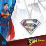 DC Comics Superman Jewelry for Women, Silver Plated Rainbow Crystal Pendant, 18'' Chain