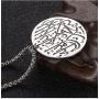 ALEXTINA Mens Stainless Steel Round Muslim Shahada Islam Allah Pendant Necklace with Chain Gold Silver