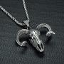 UMtrade Classic Jewelry Mens Stainless Steel Rams Head Sheep Skull Skeleton Pendant Necklace