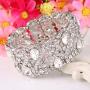 EVER FAITH Womens Austrian Crystal Teardrop 8-Shaped Knot Elastic Stretch Bracelet Clear