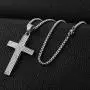 HZMAN Mens Iced Out Cross Cz Inlay Pendant 18k Gold Plated Stainless Steel Hip-Hop Necklace HZMAN Mens Iced Out Cross Cz Inlay Pendant 18k Gold Plated Stainless Steel Hip-Hop Necklace