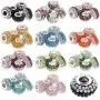 RUBYCA 15MM 30pcs Mixed Colors Assortment Big Hole Czech Crystal Charm Beads fit European Bracelet