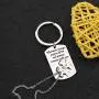 Zuo Bao Puzzle Matching Necklace Keychain Set Wherever You Go A Piece of Me Will Always Remain with You Dog Tag Keychain with Puzzle Necklace Gift for Her Husband Gift