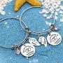 Aeora 2pcs Aunt Niece Bracelet Gift,Silver Adjustable Dangle Bangle The Love Between an Aunt & Niece is Forever Bracelet Set Jewelry