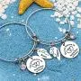 Aeora 2pcs Aunt Niece Bracelet Gift,Silver Adjustable Dangle Bangle The Love Between an Aunt & Niece is Forever Bracelet Set Jewelry
