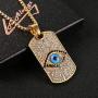 AsAlways Men & Women 18K Gold Eye of Horus Egypt Charm Jewelry Dog Tag Good Luck Success Amulet Friendship Cross pendant