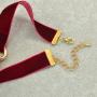 Paialco Wine Red Velvet Belt Gothic Choker Necklace 12-15 Inches