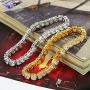 JINAO 1 Row AAA Gold Silver All Iced Out Tennis Bling Lab Simulated Diamond Bracelet