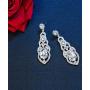 Hanpabum Bridal Wedding Jewelry Set for Women Bracelets and Dangle Teardrop Earrings Set for Women Jewelry Made with Clear Crystals