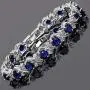 RIZILIA Blossom Tennis Bracelet & Round Cut CZ [6 Colors Available] in White Gold Plated, 7''