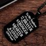 FAINOL Nephew Gifts from Aunt and Uncle - to Our Nephew, Always Remember You’re Braver Than You Believe. Black Dog Tag Necklace