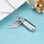 Cat Eye Jewels Pendant Urn Necklace for Humen Ashes Stainless Keepsake Memorial Ash Holder