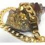 Gold Cuban Link Chain Necklace for Men Real 14MM 24K Plated Karat Diamond Cut Heavy w Solid Thick Clasp US MADE